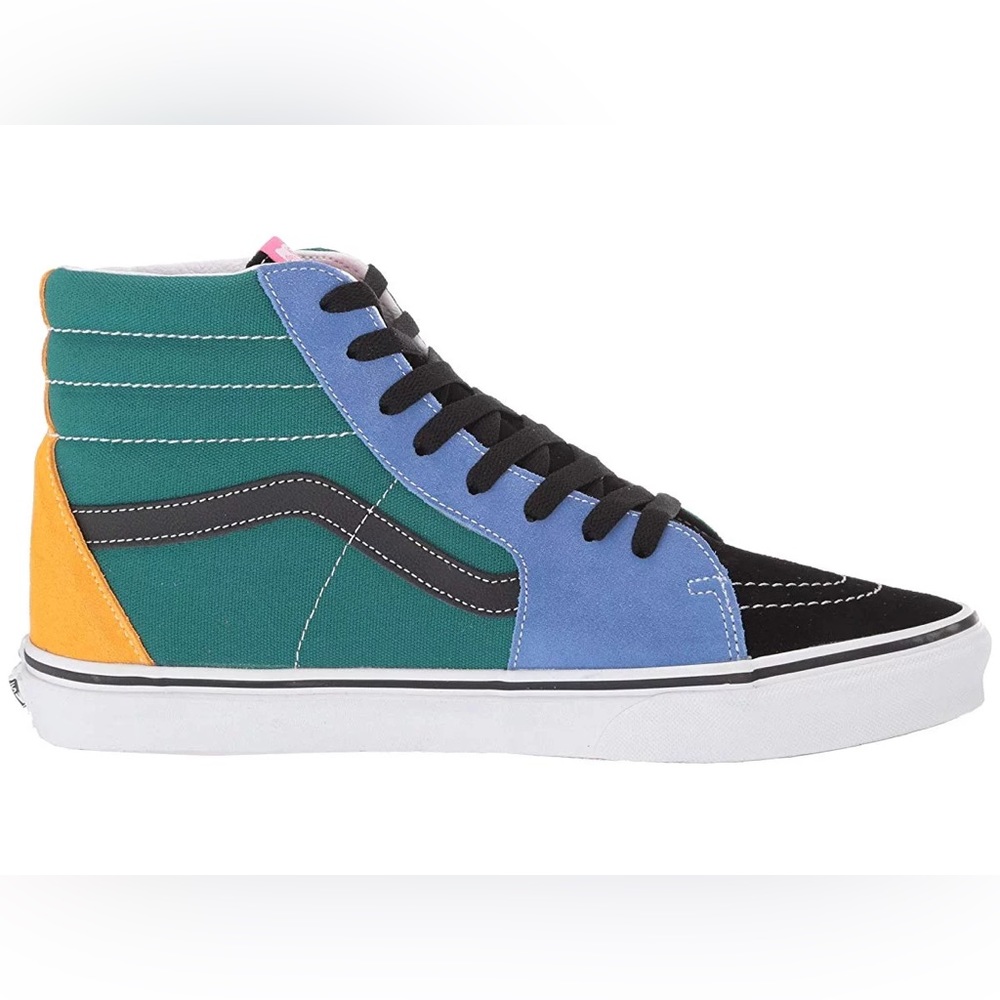 Like New Sk8-Hi in Cadmium Yellow & Tidepool Vans